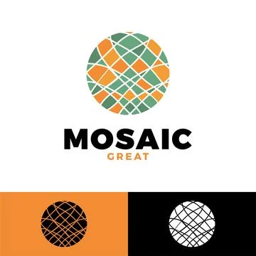Abstract circle mosaic icon logo design template Stock Illustration