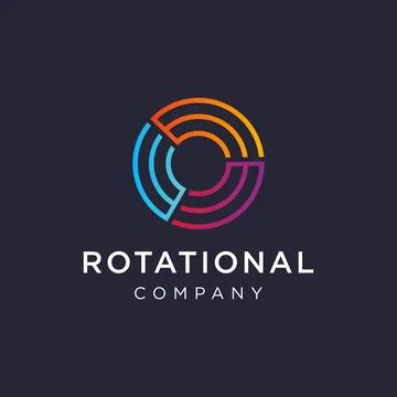 Abstract circle motion rotation logo icon vector template on dark background Stock Illustration