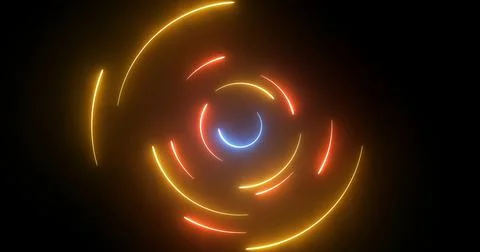 Abstract Circle neon background. Shine ring. Halo around. 库存插图