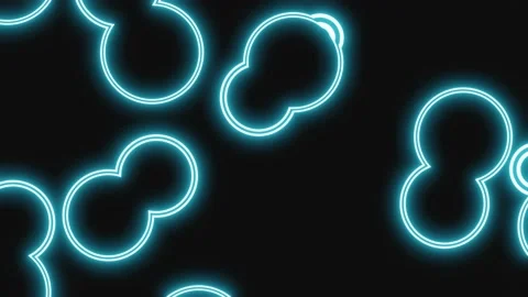 Abstract Circle Neon Blue Background, 4K Motion Background Loop, Glowing Stock Footage 232387503