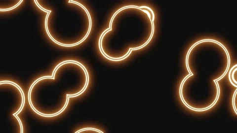 Abstract Circle Neon Orange Background, 4K Motion Background Loop, Glowing Stock Footage 232387527