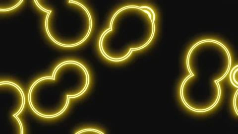 Abstract Circle Neon Yellow Background, 4K Motion Background Loop, Glowing Stock Footage 232387500