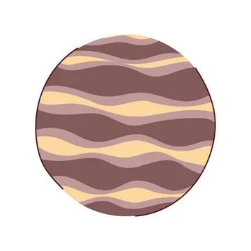 Abstract circle ornament with wavy stripe pattern Stock Illustration