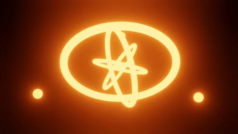 Abstract Circle Particle Orange Background, 4K Motion Background Loop, Glowing Stock Footage 232387462