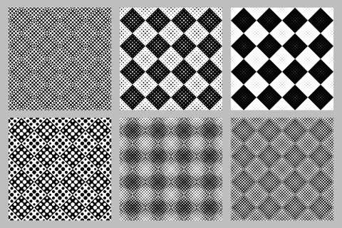 Abstract circle pattern background design set Ilustração Stock