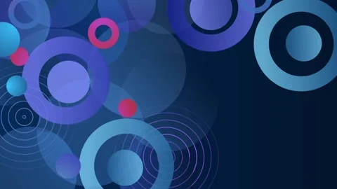 Abstract circle pattern background with overlapping rings and soft glowing .. Vídeo Stock 336748223