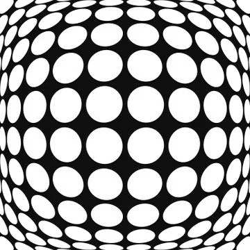 Abstract circle pattern with convex, protuberant deformation effect. Stock Illustration