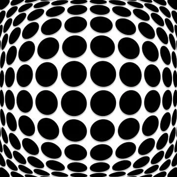 Abstract circle pattern with convex, protuberant deformation effect. Stock Illustration