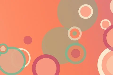 Abstract circle pattern with layered geometric shapes in coral, beige, and .. Stock Illustration