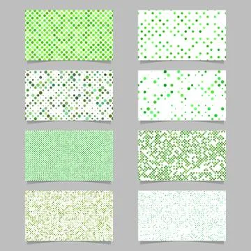 Abstract circle pattern mosaic card background template set - vector design Stock Illustration