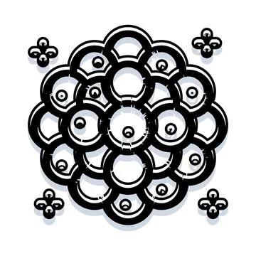 Abstract circle pattern resembling many eyes illustration Stockillustratie