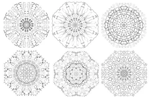 Abstract  circle pattern set Stock Illustration