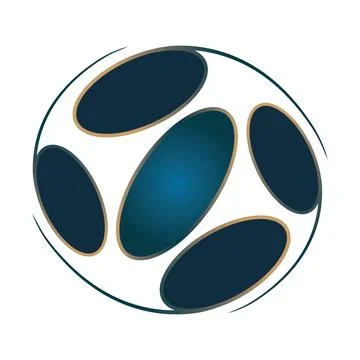 Abstract Circle Pebble Logo Modern Technology Illustrazione stock