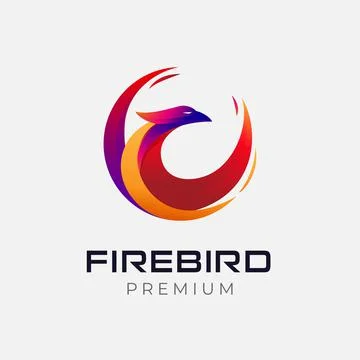Abstract Circle Phoenix logo. Multicolored Abstract Fire bird logo Stock Illustration