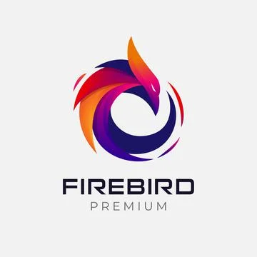 Abstract Circle Phoenix logo. Multicolored Abstract Fire bird logo Stock Illustration