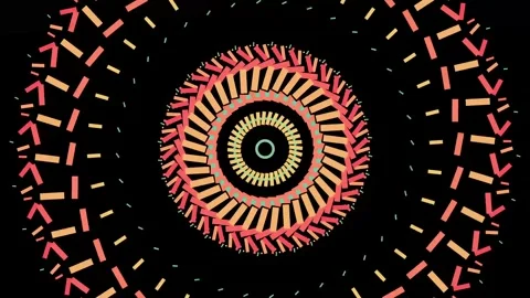 Abstract circle repeater animation isolated on black background Video stock 336375599