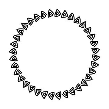 Abstract circle round border flower frame ring for decoration ornament Stock Illustration