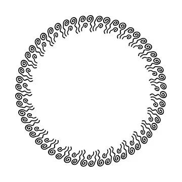 Abstract circle round border flower frame ring for decoration ornament Illustrazione stock