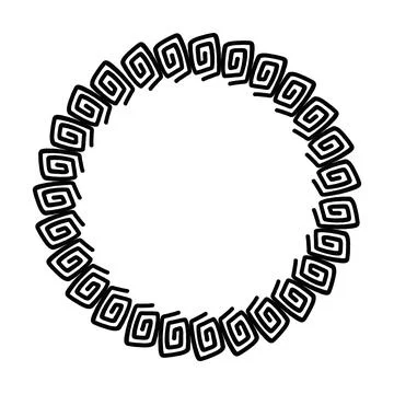 Abstract circle round border flower frame ring for decoration ornament Illustrazione stock