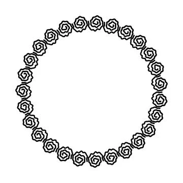 Abstract circle round border flower frame ring for decoration ornament Stock Illustration