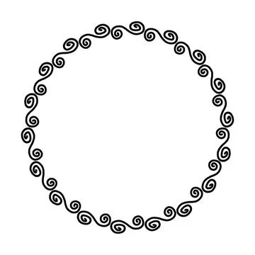Abstract circle round border flower frame ring for decoration ornament Illustrazione stock