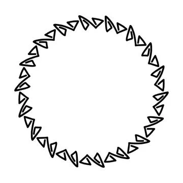 Abstract circle round border flower frame ring for decoration ornament Illustrazione stock