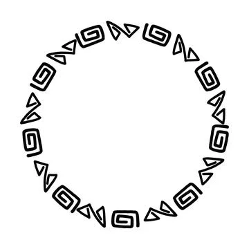 Abstract circle round border flower frame ring for decoration ornament Illustrazione stock