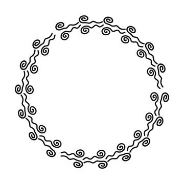 Abstract circle round border flower frame ring for decoration ornament Illustrazione stock