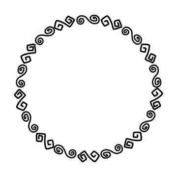 Abstract circle round border flower frame ring for decoration ornament Illustrazione stock