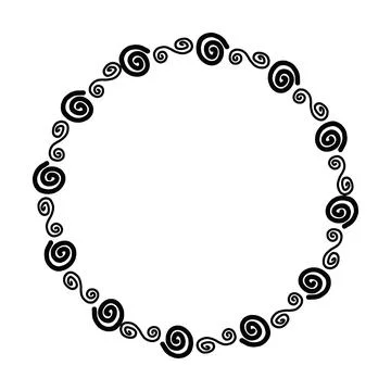 Abstract circle round border flower frame ring for decoration ornament Stock Illustration