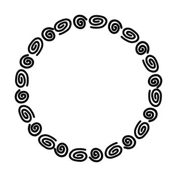 Abstract circle round border flower frame ring for decoration ornament Stock Illustration