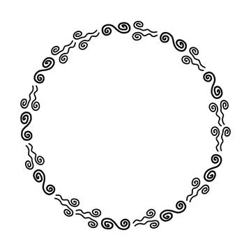 Abstract circle round border flower frame ring for decoration ornament Stock Illustration