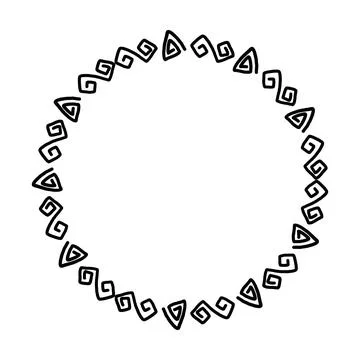Abstract circle round border flower frame ring for decoration ornament イラスト素材