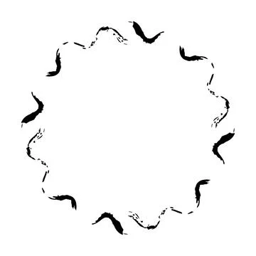 Abstract circle round grunge border frame ring for decoration ornament in v.. Illustrazione stock