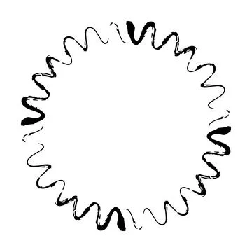 Abstract circle round grunge border frame ring for decoration ornament in v.. 스톡 일러스트