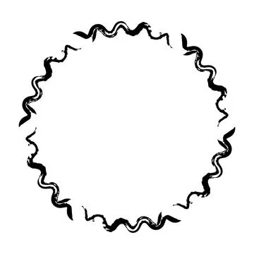 Abstract circle round grunge border frame ring for decoration ornament in v.. Illustrazione stock
