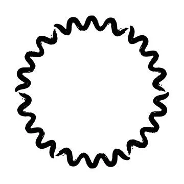 Abstract circle round grunge border frame ring for decoration ornament in v.. Illustrazione stock