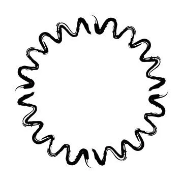 Abstract circle round grunge border frame ring for decoration ornament in v.. Illustrazione stock