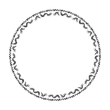 Abstract circle round grunge border frame ring for decoration ornament in v.. Illustrazione stock