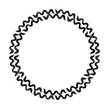 Abstract circle round grunge border frame ring for decoration ornament in v.. Illustrazione stock