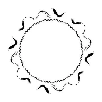 Abstract circle round grunge border frame ring for decoration ornament in v.. Illustrazione stock