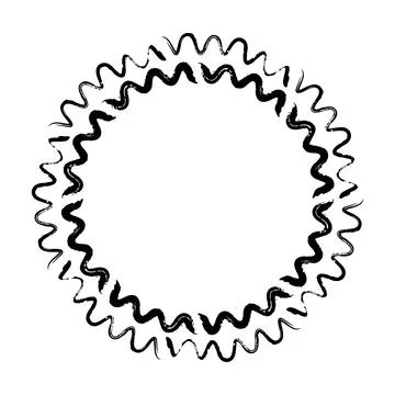 Abstract circle round grunge border frame ring for decoration ornament in v.. Stock Illustration