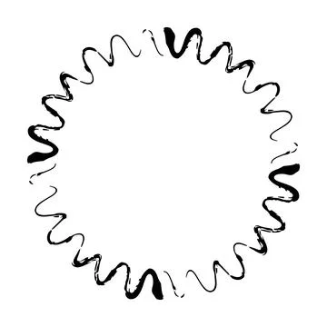 Abstract circle round grunge border frame ring for decoration ornament in v.. Stock Illustration