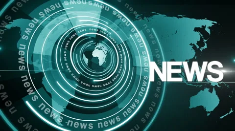 Abstract circle round news background 4K green Stock Footage 59868435