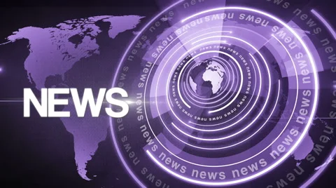 Abstract circle round news background 4K violet Stock Footage 59892966