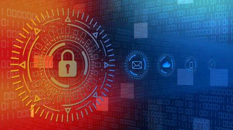 Abstract circle sci fi futuristic protection technology concept - padlock Stock Illustration