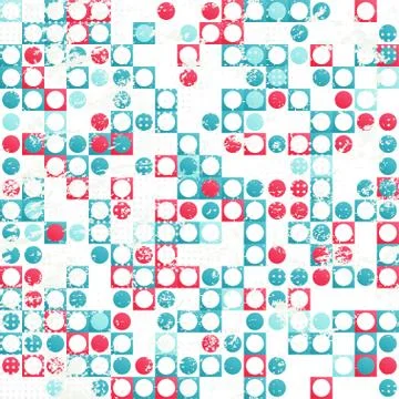 Abstract circle seamless pattern with grunge effect Stock Illustration