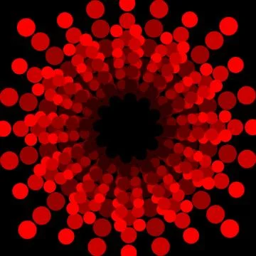 Abstract circle shape composed of dots. Red dotted abstract background. Con.. Stock Illustration