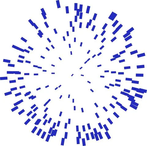 Abstract circle shape consisted of particles. 库存插图