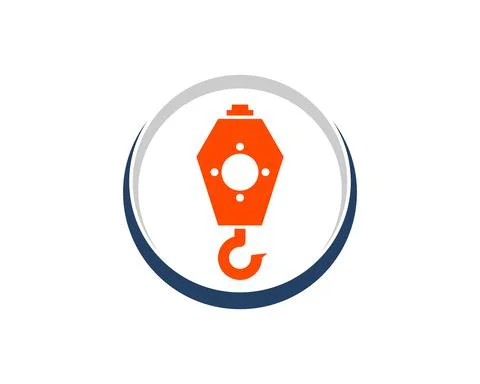 Abstract circle shape with crane construction inside Stock Illustration